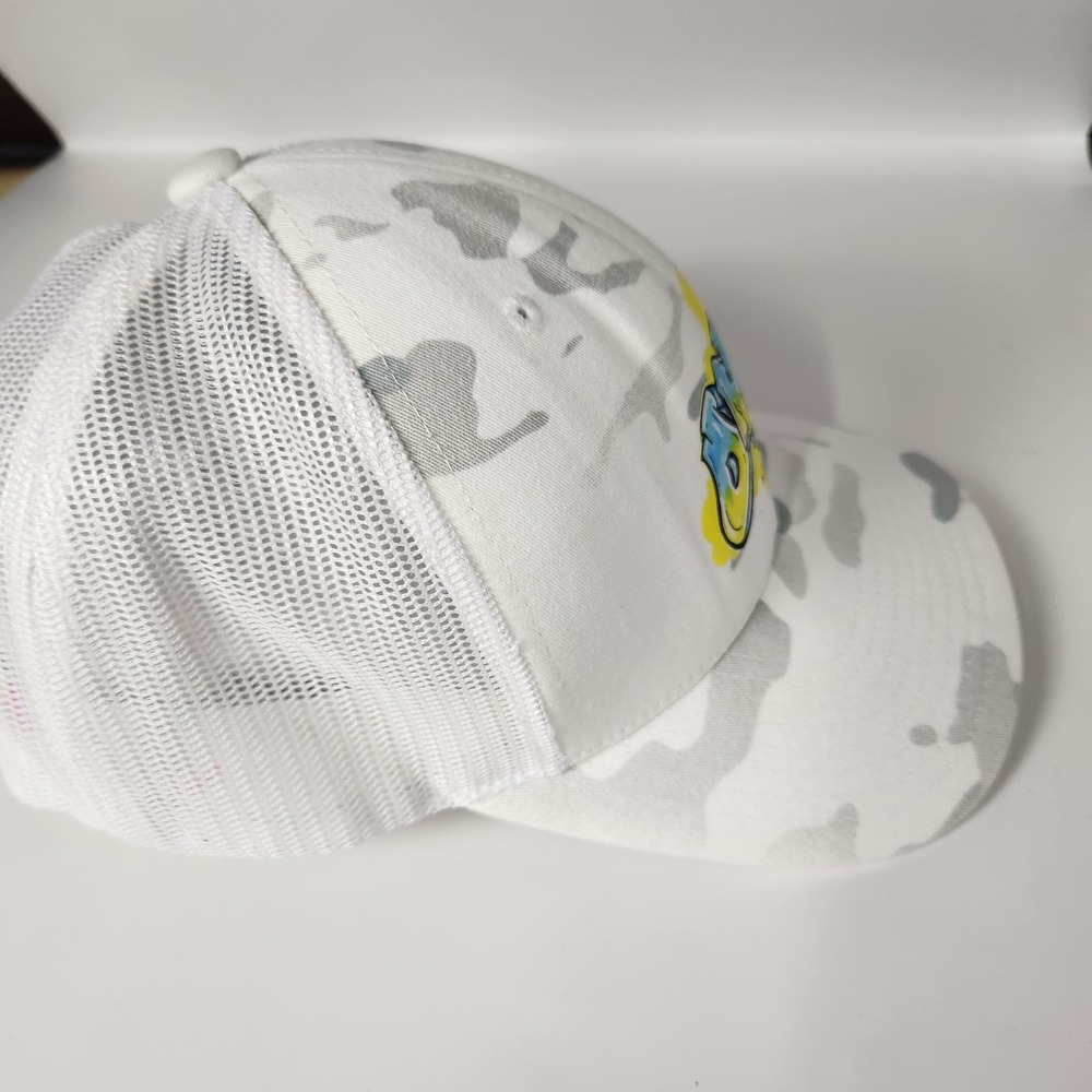 ONE Always Training Hat Cap Snap Back White Gray Camo Mesh Trucker Graphic Mens - Picture 5 of 10
